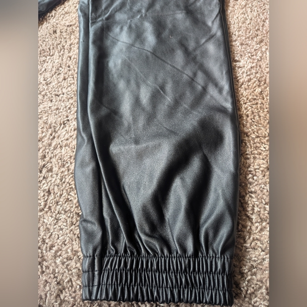 A New Day Faux Leather Drawstring Jogger Pants NWOT Medium - Picture 7 of 11
